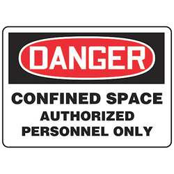ACCUFORM SIGNS MCSP141VA ACCUFORM MCSP141VA DANGER SIGN, CONFINED