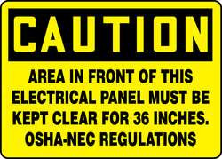ACCUFORM SIGNS MELC625VA ACCUFORM MELC625VA CAUTION SIGN, AREA IN