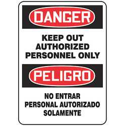 ACCUFORM SIGNS MSPS024VP DANGER SIGN,14 X 10IN,R AND BK/WHT,PLSTC
