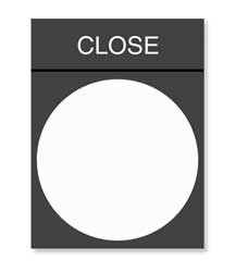 SCHNEIDER ELECTRIC ZBY2314 LEGEND PLATE CLOSE WHITE/BLACK AND RED