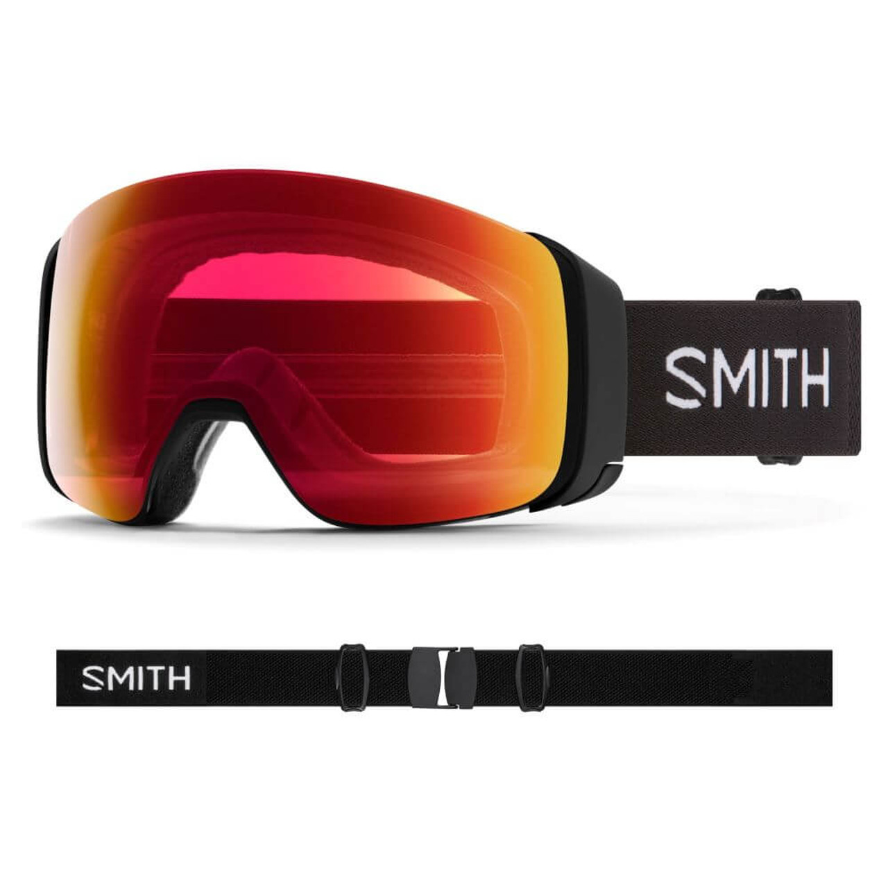 Black w/ Chromapop Sun Red Mirror - Smith 4D MAG Goggles