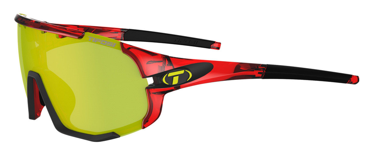 Crystal Red w/ Clarion Yellow, AC Red, Clear - Tifosi Sledge Sunglasses