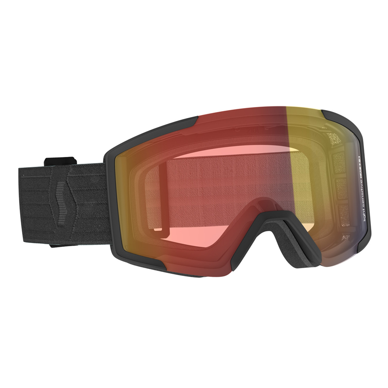 Black w/ Light Sensitive Red Chrome - Scott Shield Goggles