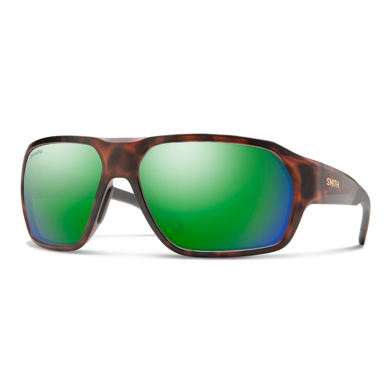 Matte Tortoise w/ ChromaPop Polarized Green Mirror - Smith Deckboss Sunglasses