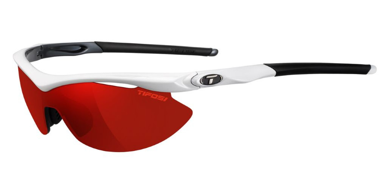White/Gunmetal w/Clarion Red - Tifosi Slip Sunglasses