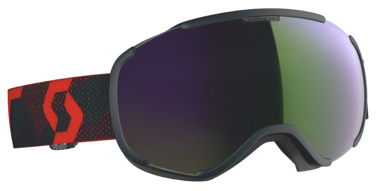 blue ski goggles