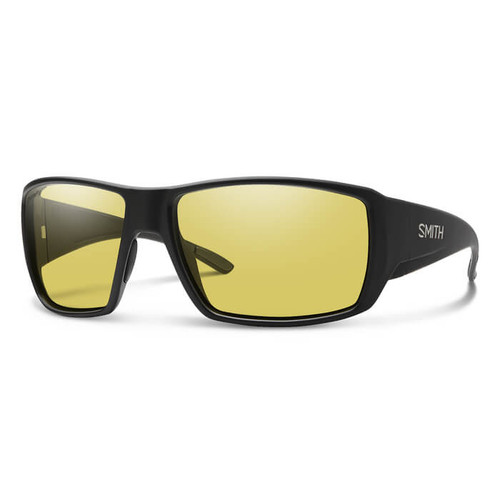 Matte Black w/Chromapop Glass Polarized Low Light Yellow - Smith Guide's Choice Sunglasses