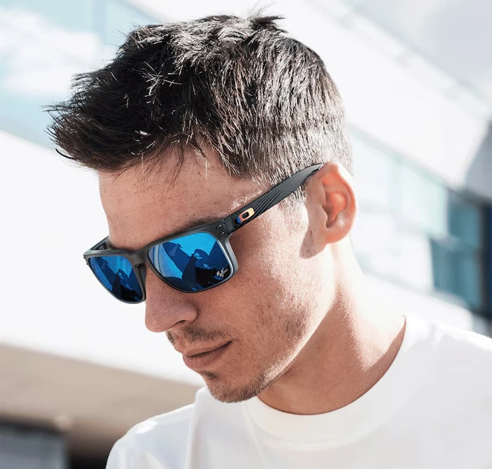 Wearing Oakley Holbrook Sunglasses