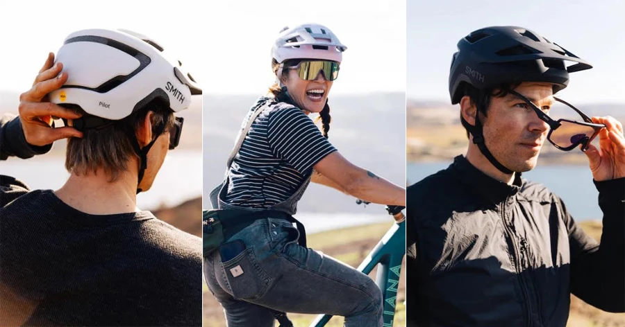 Wearing Smith Pilot Mountain Bike Helmet