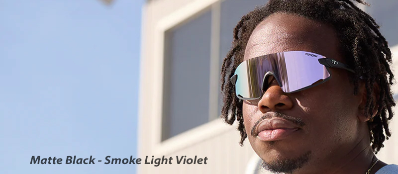 Tifosi Vogel Matte Black Smoke Purple Lens