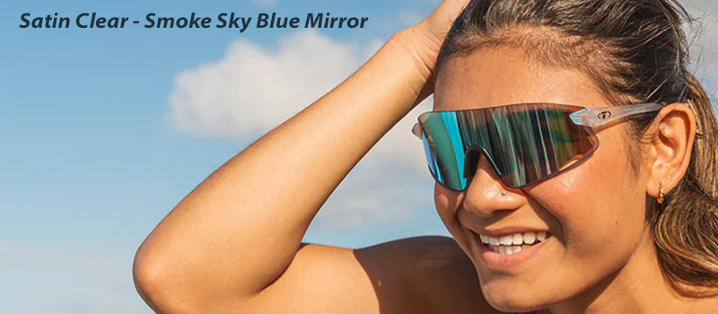 Tifosi Vogel XC Satin Clear Smoke Sky Blue Lens