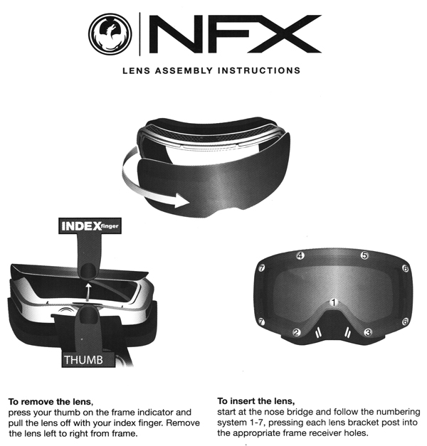 Dragon NFXS Replacement Lens Instructions