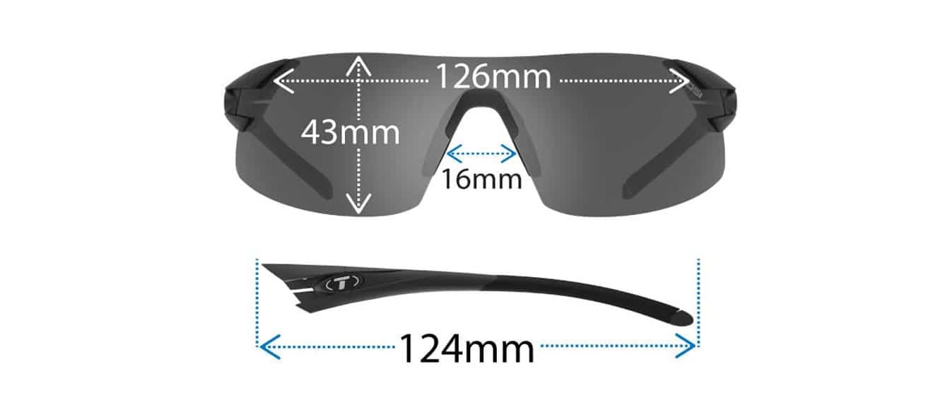 Tifosi Podium XC Sunglass dimensions