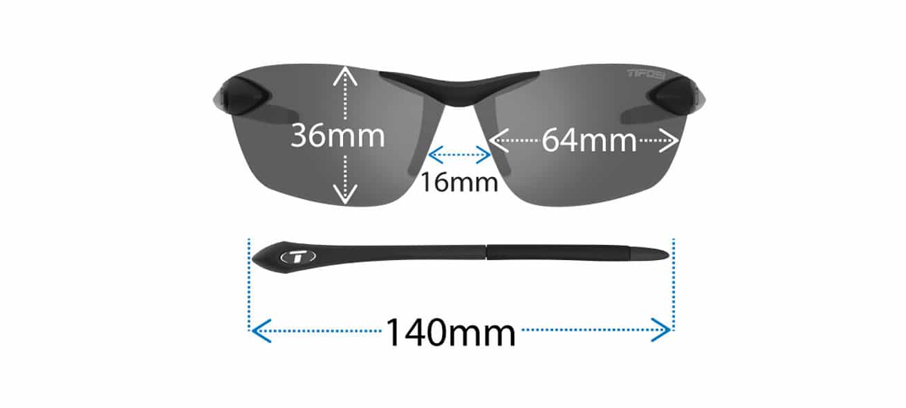 Tifosi Seek Sunglass dimensions