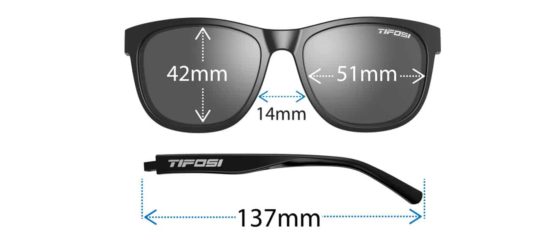 Tifosi Swank Sunglass dimensions