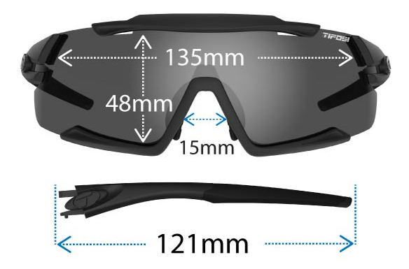 Tifosi Aethon Sunglass dimensions