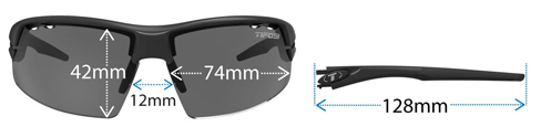 Tifosi Crit Sunglass dimensons