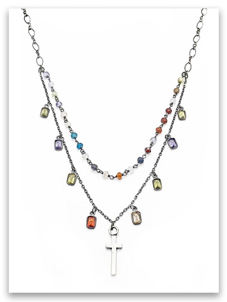 East-West Multi Stone Necklace