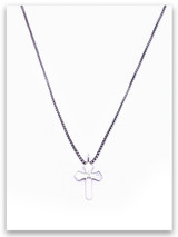 Sword of the Spirit w/med box chain Cross for Guys (back view)