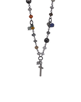 East West Muted Multi Precious Stone Necklace