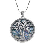  Roman Glass Circle Tree of Life Necklace