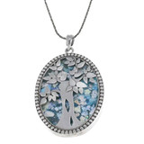 Roman Glass Oval Tree of Life Necklace