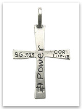 Sterling Silver Power of God Cross Pendant 