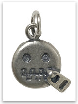 Zip It Emoji Sterling Silver Charm 