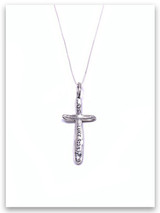 Daily Cross Sterling Silver Pendant Necklace 