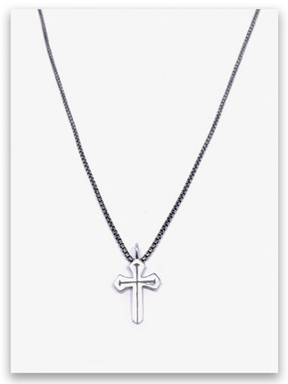 Sword of the Spirit w/med box chain Cross for Guys