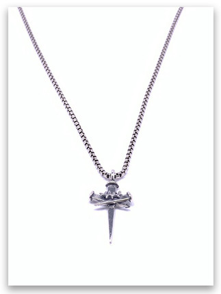 Sacrifice w/Heavy Box Chain Mens Cross