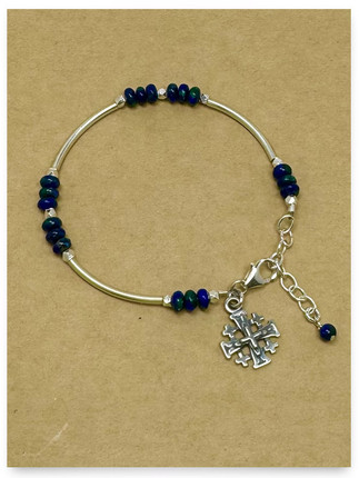Eilat Stones from Israel with Jerusalem Sterling Silver Cross Eilat Stones from Israel with Jerusalem Sterling Silver Cross