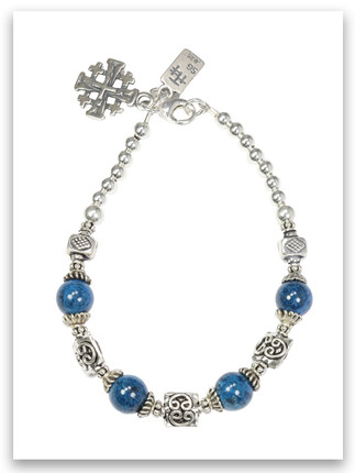 Eilat Stone Jerusalem Cross Bracelet