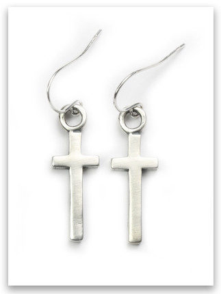 East West Cross Earrings-Forgiven