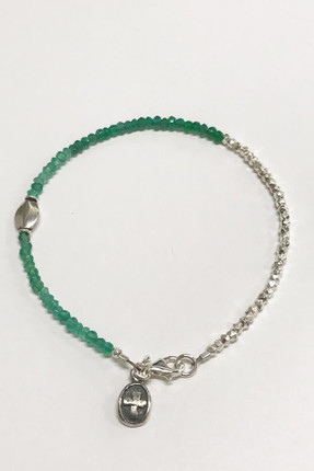 Emerald Sterling Nuggets Kindness Bracelet