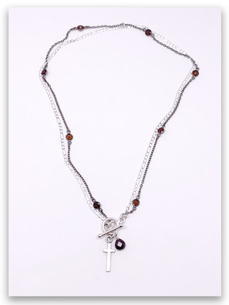 East West Garnet Chain Necklace 