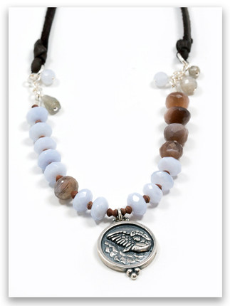 Angel Messenger Chocolate Moonstone Adjustable Necklace