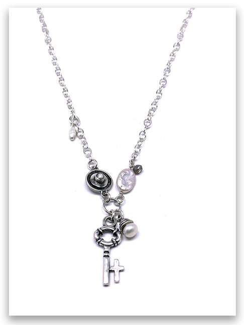 Key w/Sterling Chain, Pearl Necklace