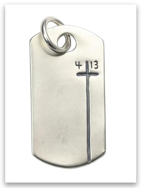 Sterling Silver Dog Tag Philippians 4:13 Pendant