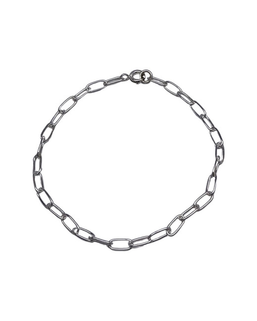 Sterling Silver paper clip chain charm bracelet. 