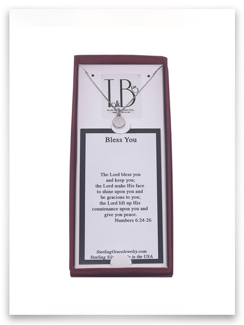 Bless You personalized  birth month flower Necklace