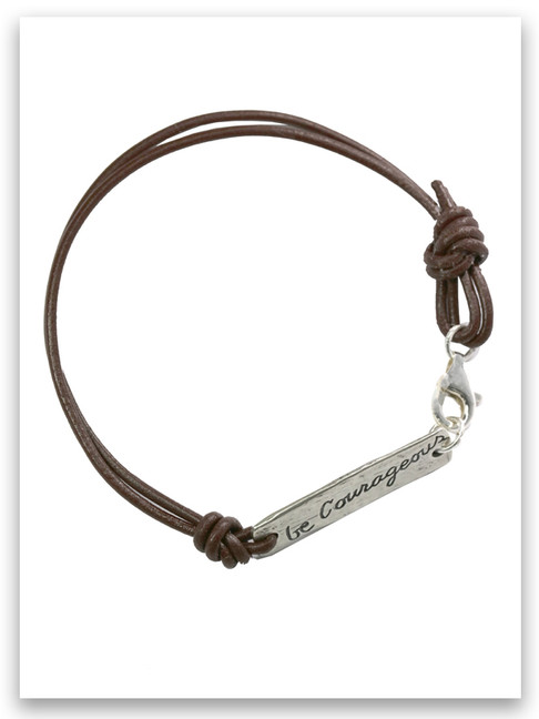 Be Courageous Leather Bracelet