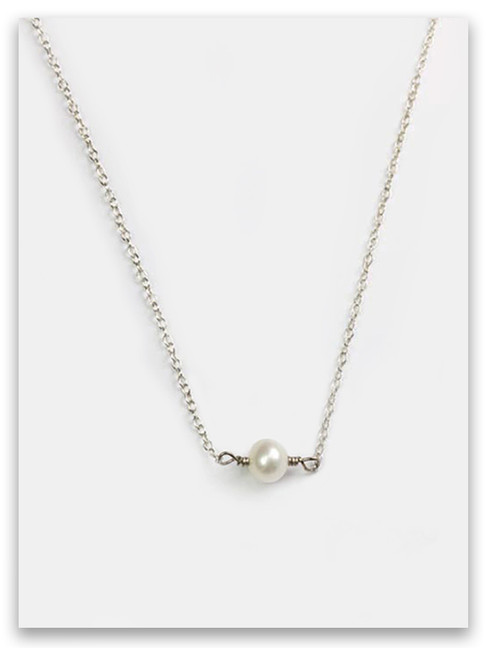Modesty Single Pearl Necklace