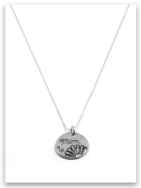 Mom Sterling Silver Charm Necklace 