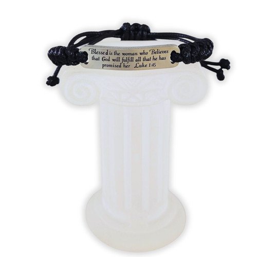 Pulsera de Cordón Negro - Lucas 1:45