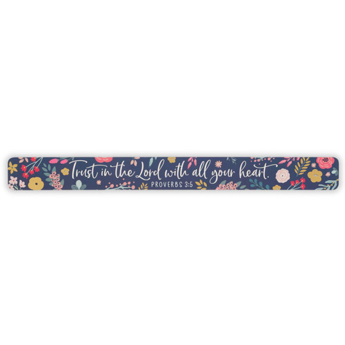 Large Magnetic Strip: Trust in the Lord - Proverbs 3:5, purple floral