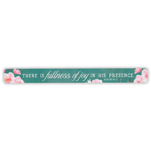 Large Magnetic Strip: Fullness of joy - Psalm 16:11, teal floral