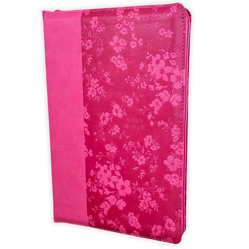 KJV Large Print Bible, fucsia premium faux leather