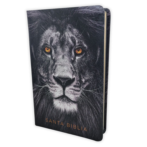 Biblia Tamaño Manual RV1960, imit piel negro y gris león