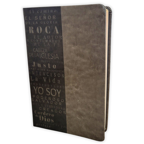 Biblia Tamaño Manual RV1960, imit piel gris - Nombres de Dios